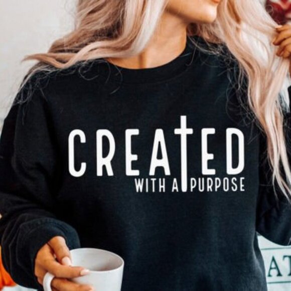 Created with a Purpose NEW black crewneck sweatshirt - Picture 1 of 1